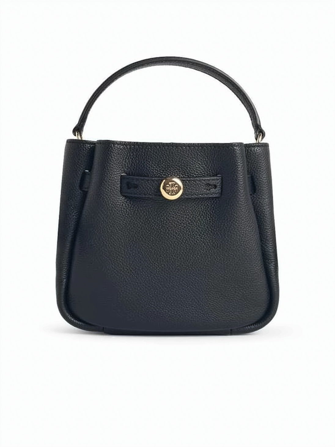 Structured Textured Cowhide Leather Bucket Bag
