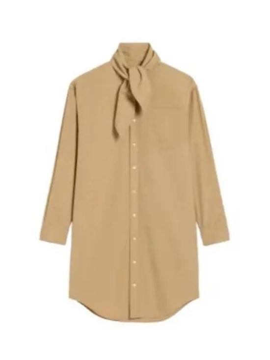Distinguished Long-Sleeved Shirt With Tied Neck Detail