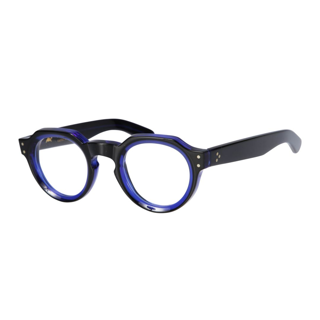 Spike Bold Rounded Frame Eyeglasses with Keyhole Bridge