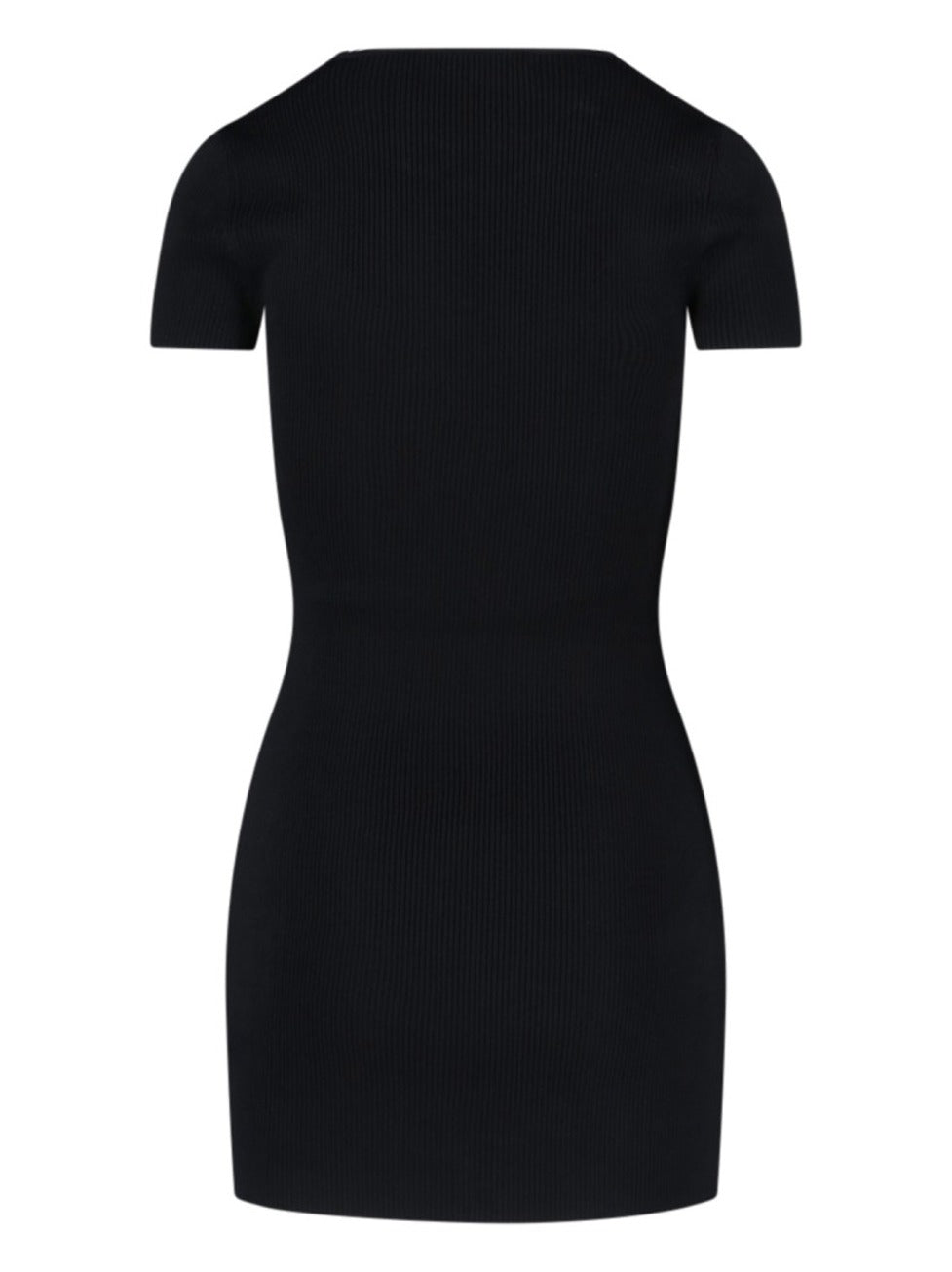 Ribbed Mini Dress With V-Neckline