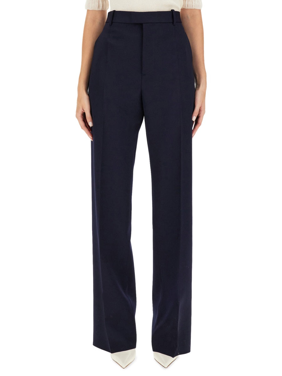 Regular Fit Wool Tailored Pants with Refined Silhouette