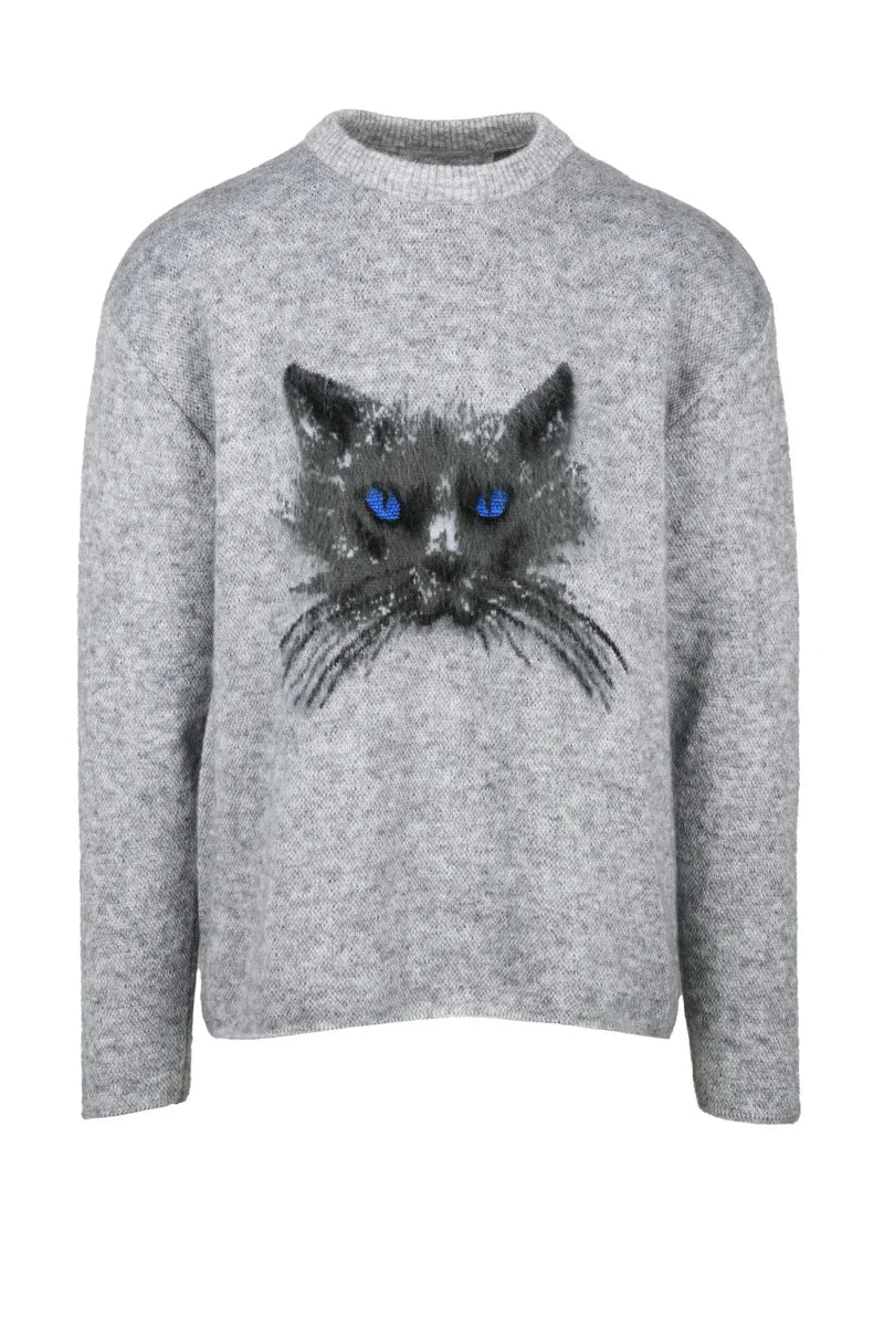 Mohair Crewneck Sweater - Grey