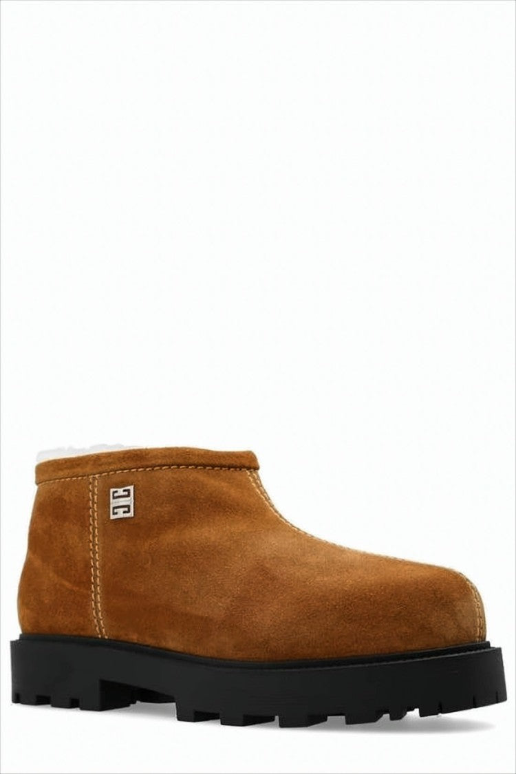 Luxurious Suede Ankle Boots with Rugged Sole