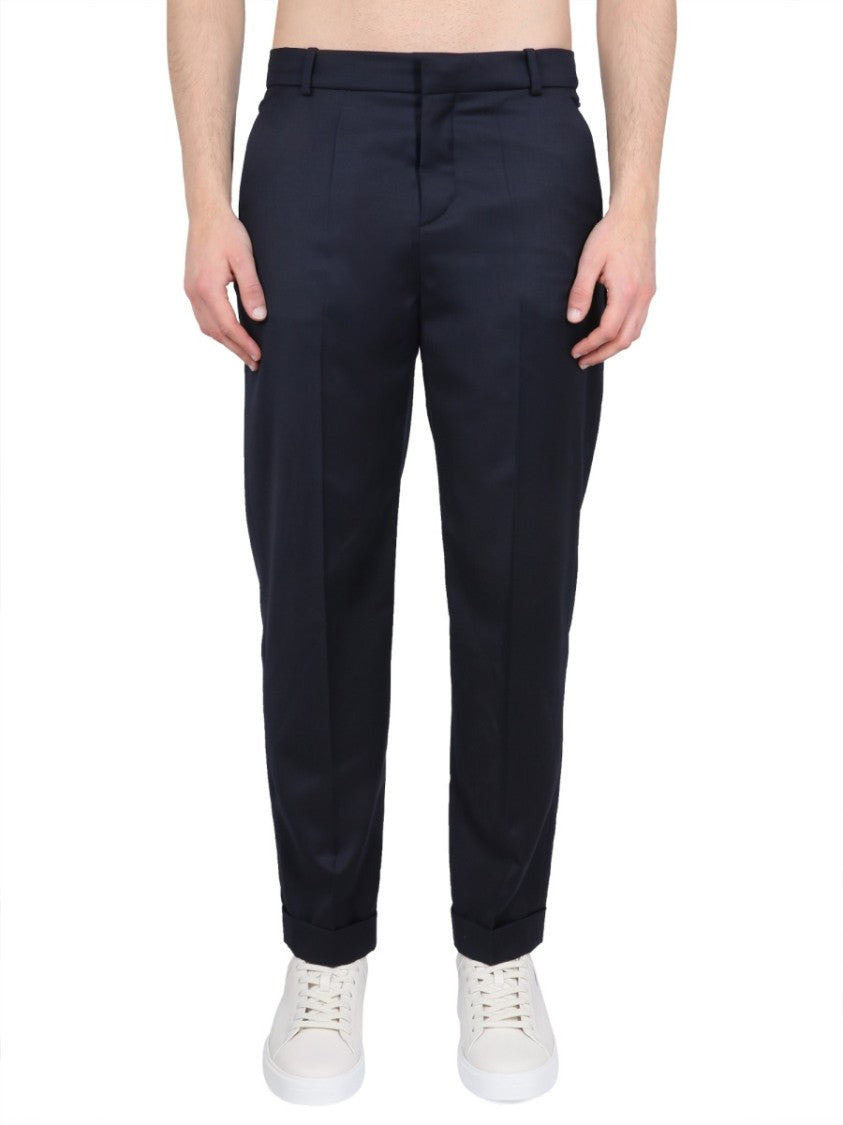 Black Wool Straight Leg Pants