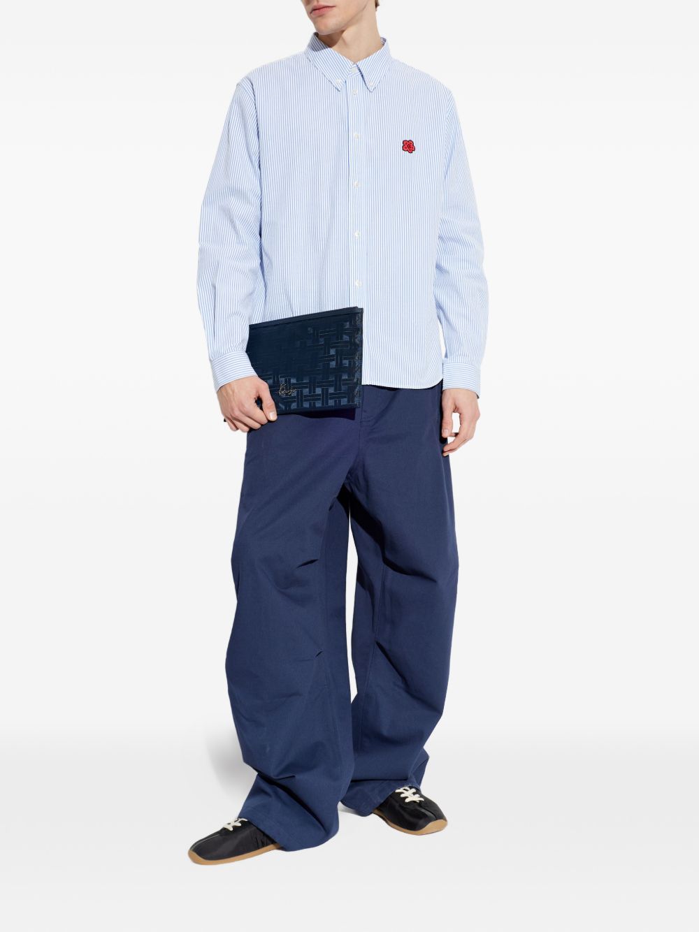 Light Blue Vertical Pinstripe Relaxed Shirt