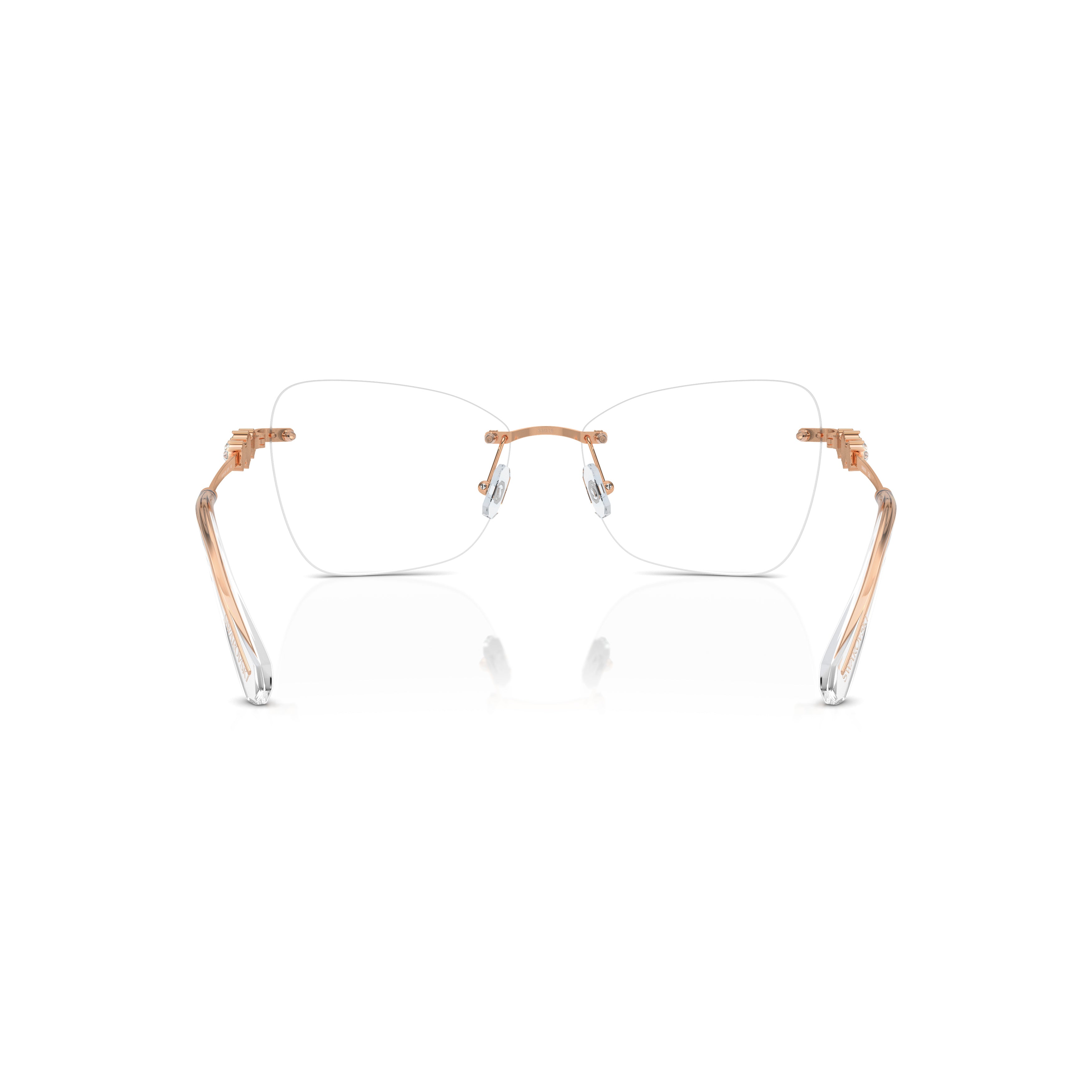 Rimless Eyeglasses With Gold-Toned Metal Temples And Crystal Embellishments