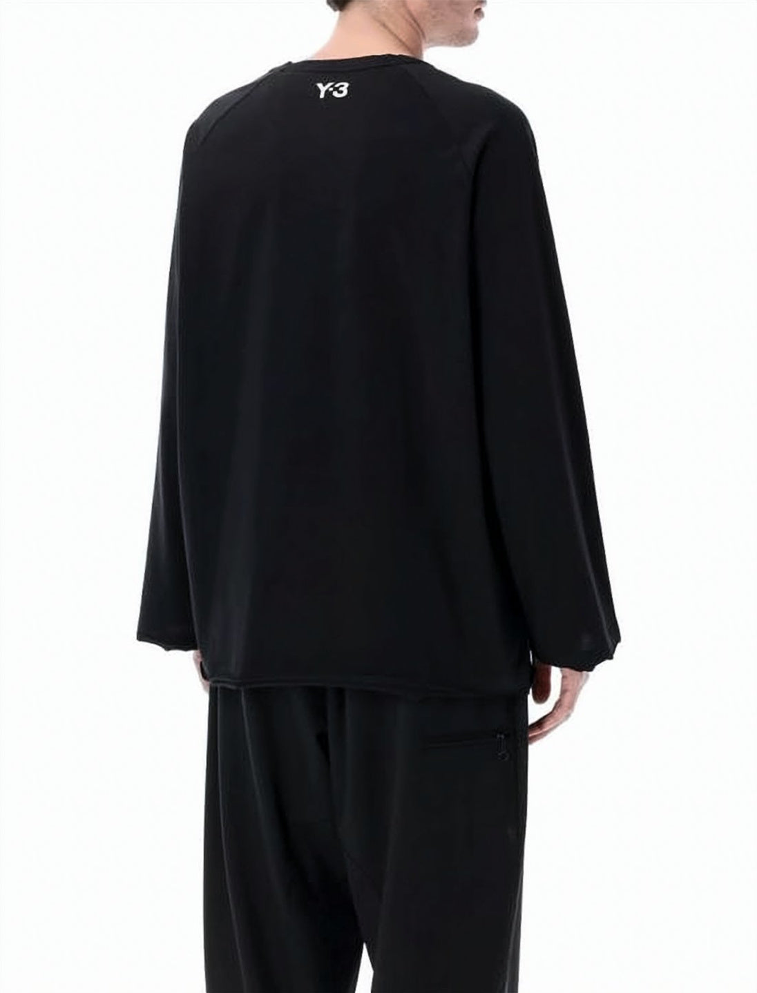 Relaxed Fit Black Long-Sleeve Top
