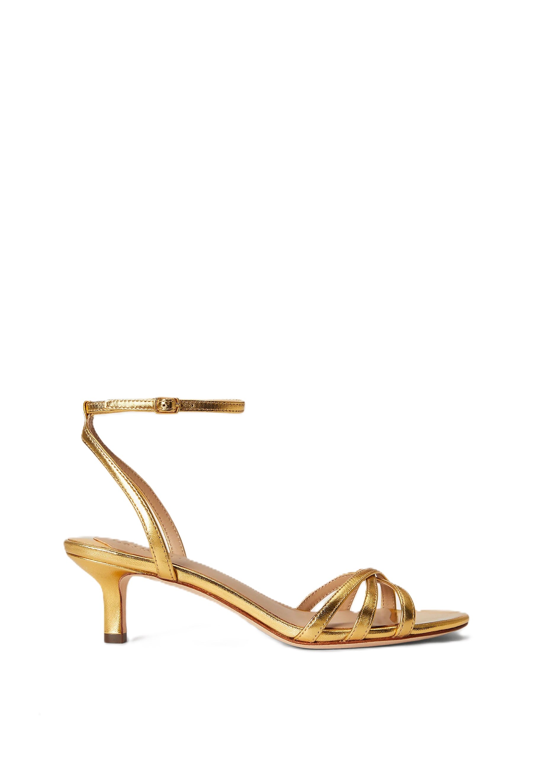 Yellow Metallic Nappa Heel Sandals