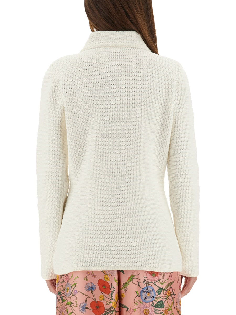 Fine Cotton Cardigan with Button-Down Front