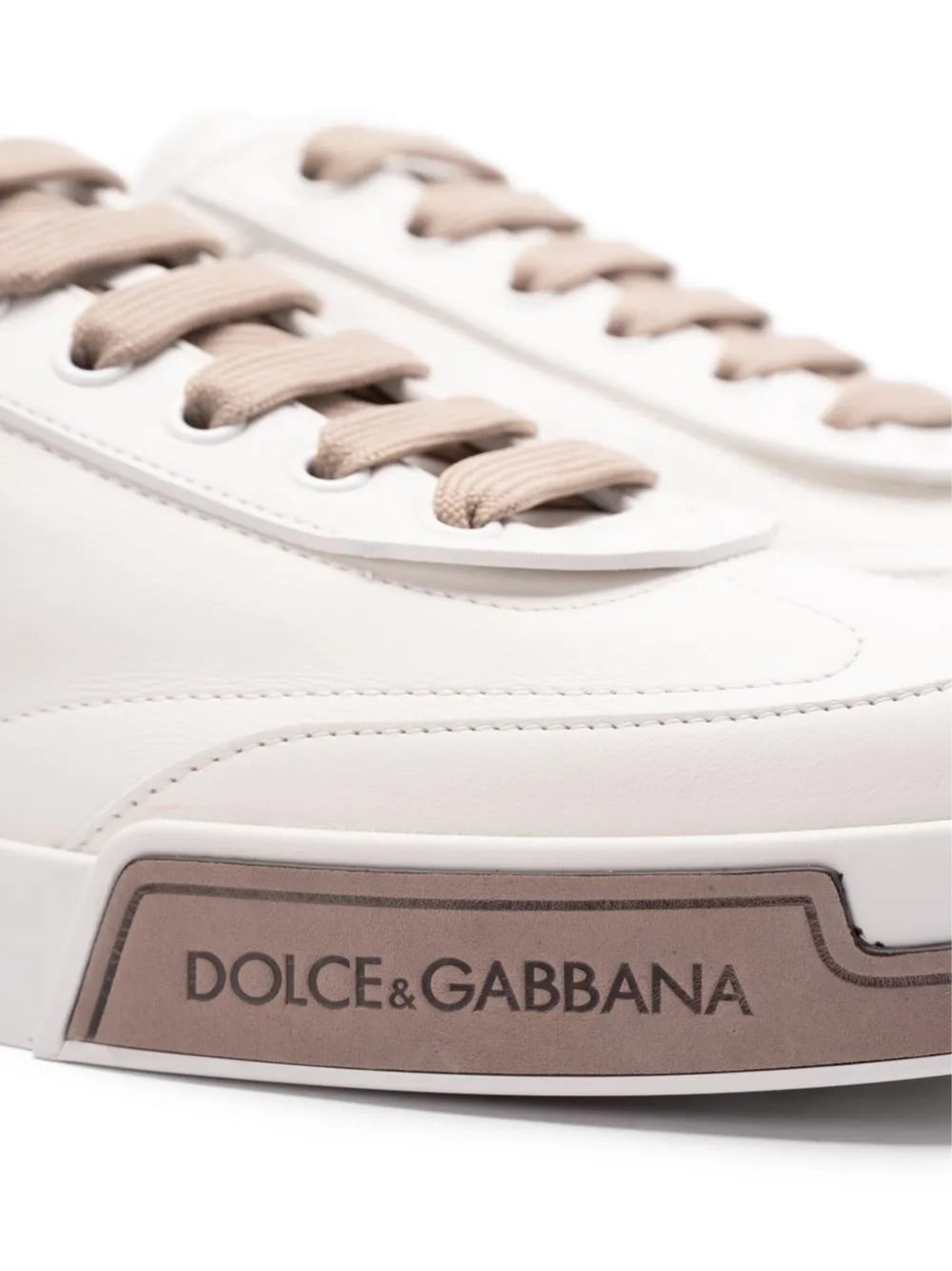 Beige Francesinha Debossed Logo Heel Sneakers