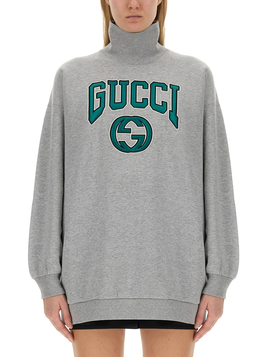 Embroidered Oversized Cotton Sweatshirt