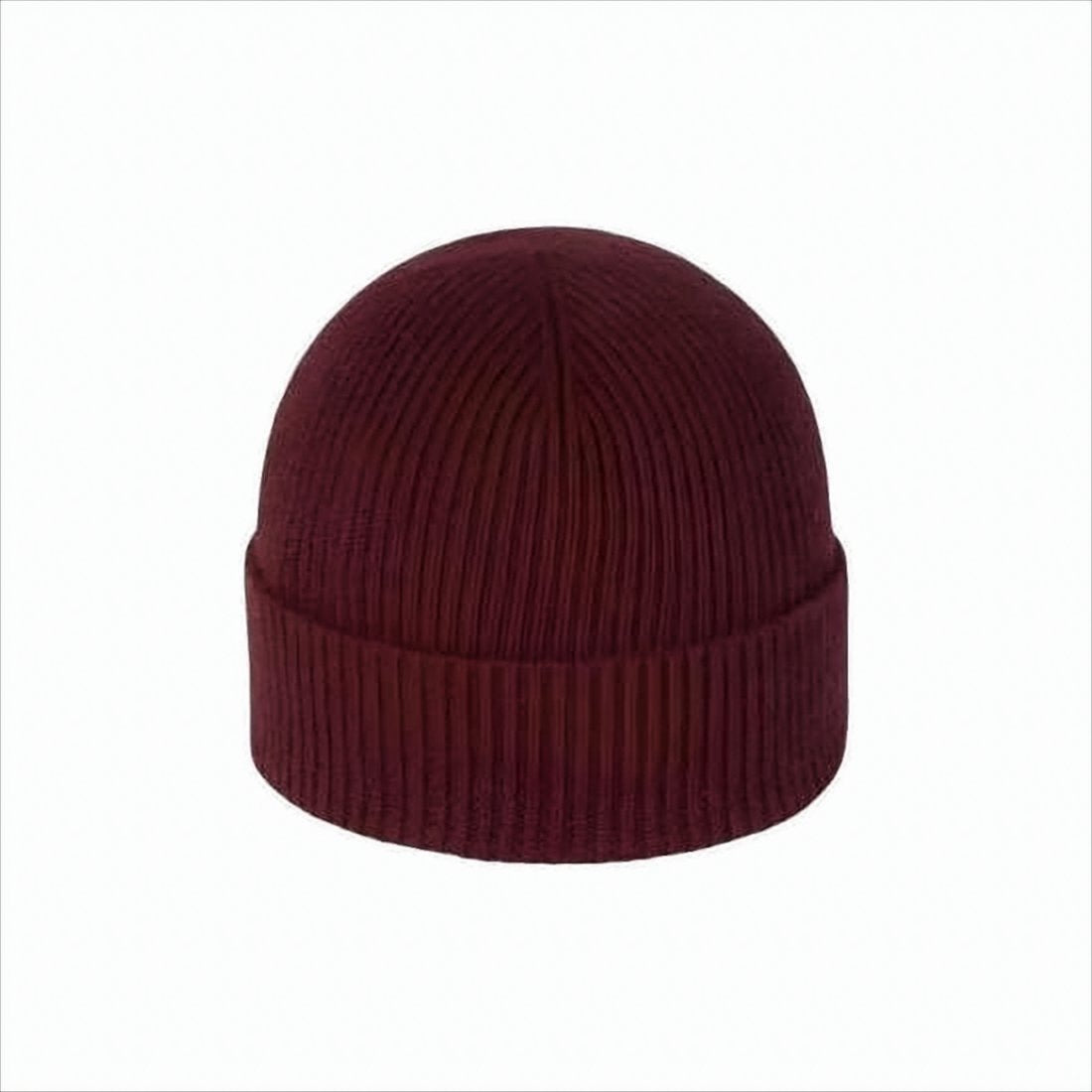 Ribbed Cashmere Beanie with Patch Logo Detail