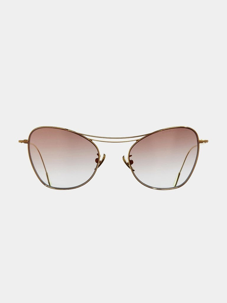 Cat-Eye Metallic Optical Frames with Double Bridge Design