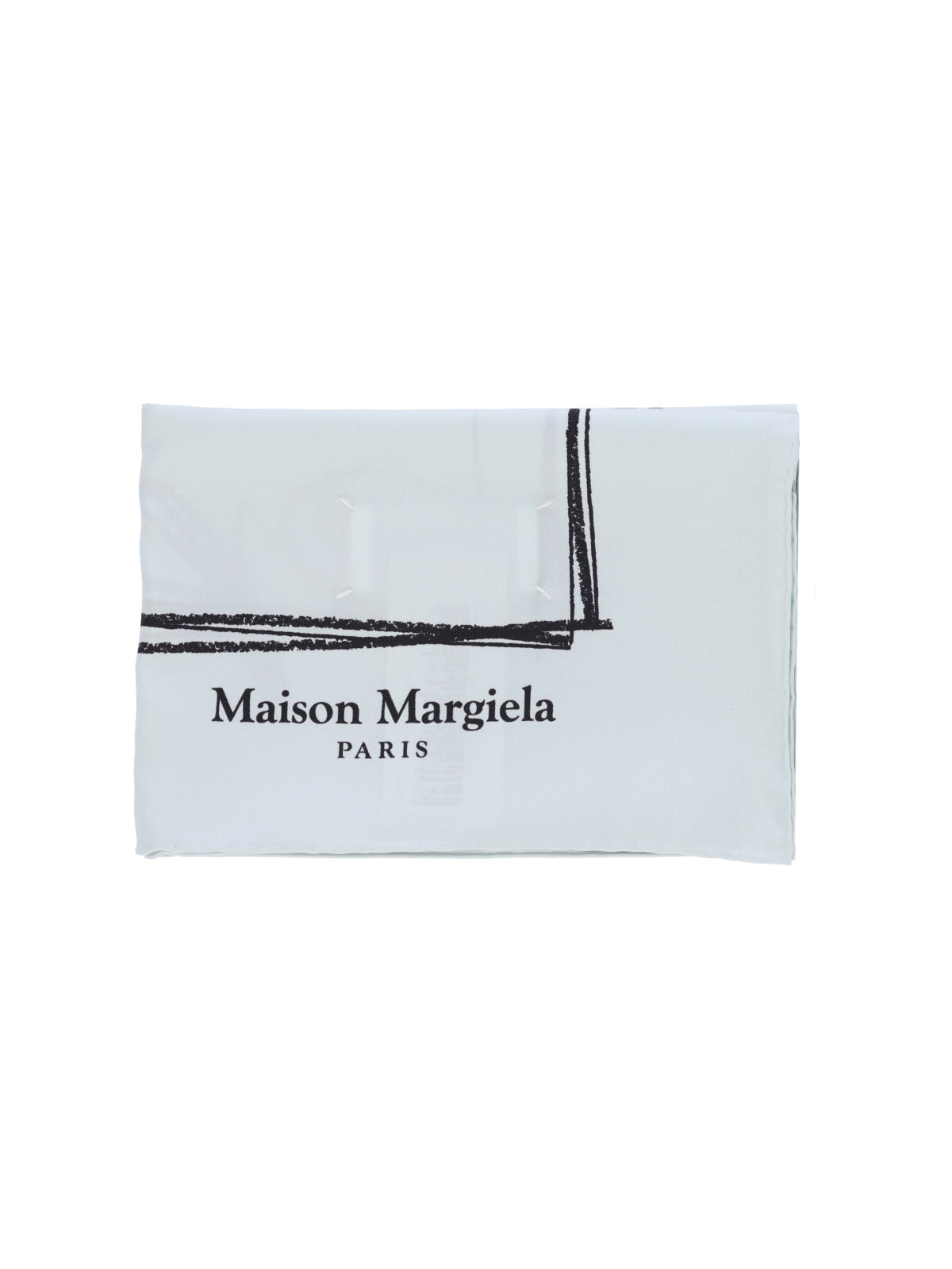 Square Silk Scarf with Numeric Motif