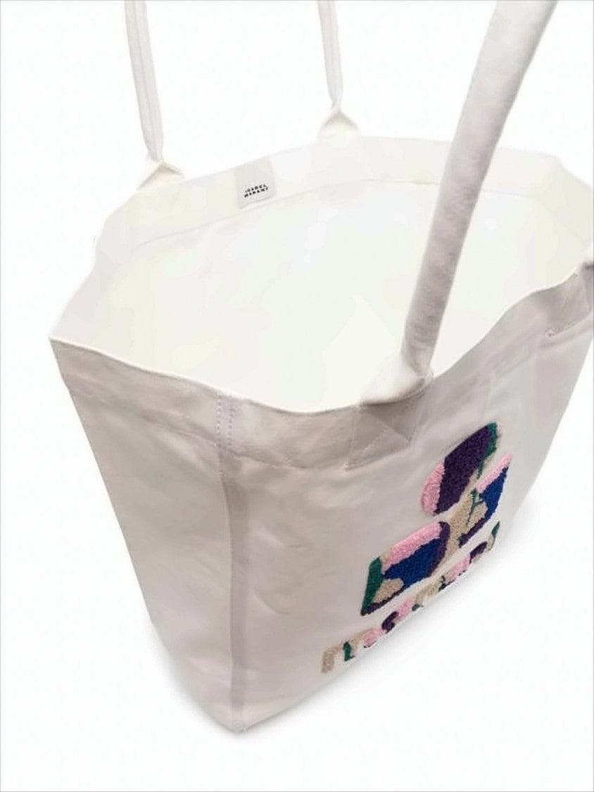 Spacious Off-White Shoulder Bag with Textured Embroidery
