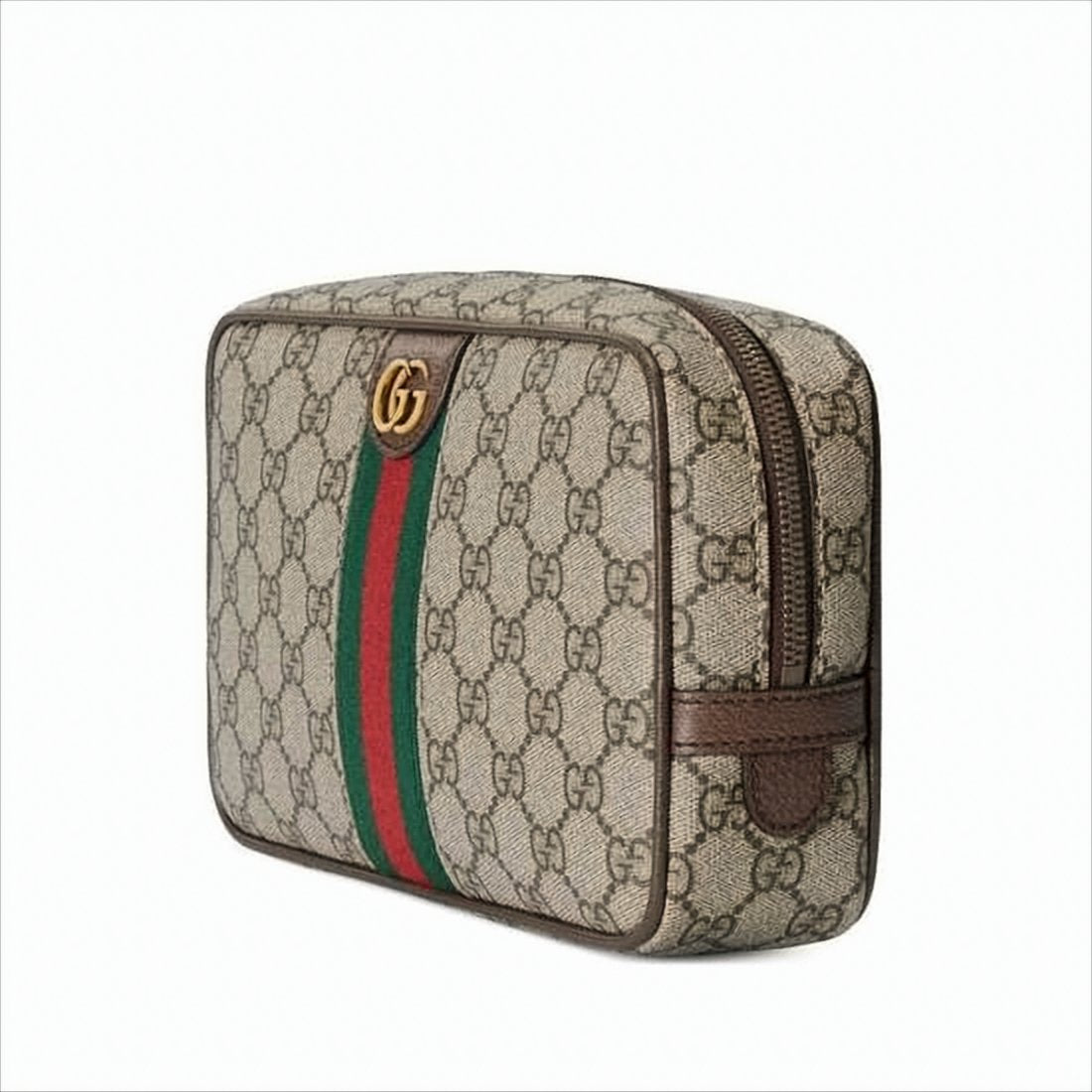 Canvas and Leather Monogram Clutch