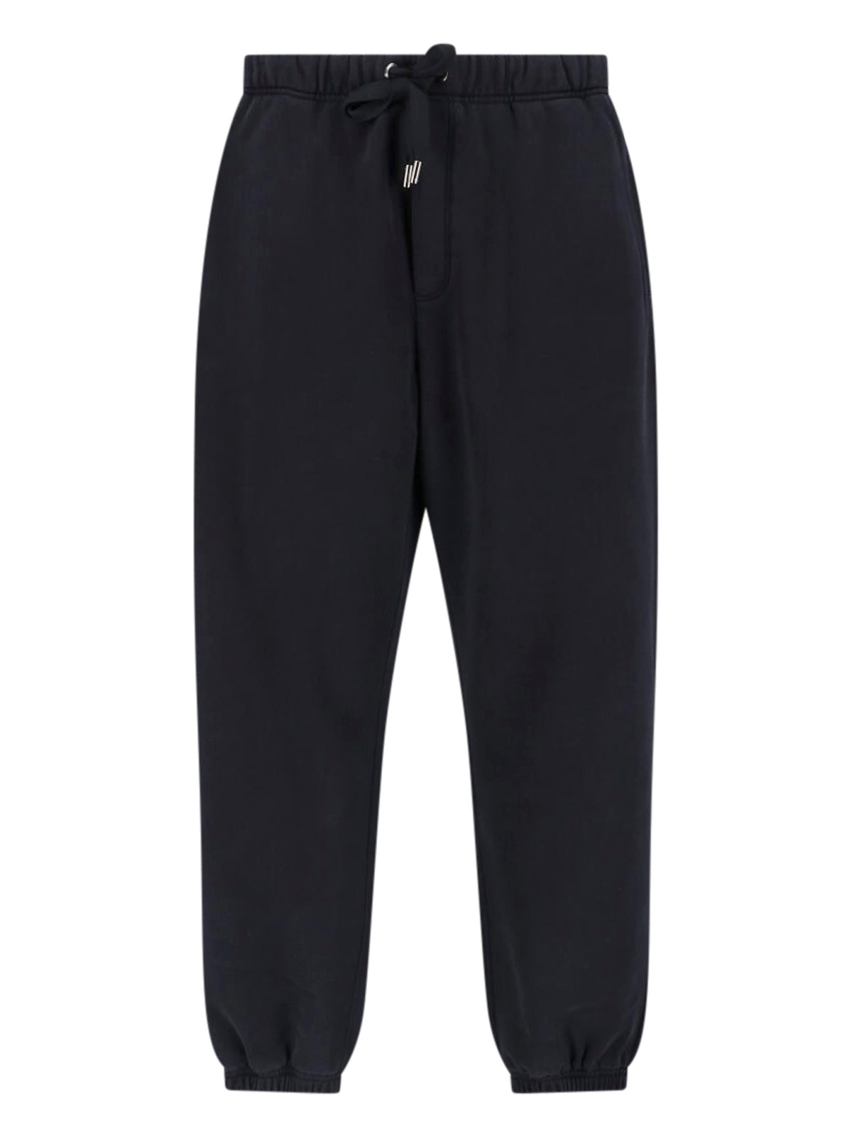 Black Logo Drawstring Cotton Sports Pants