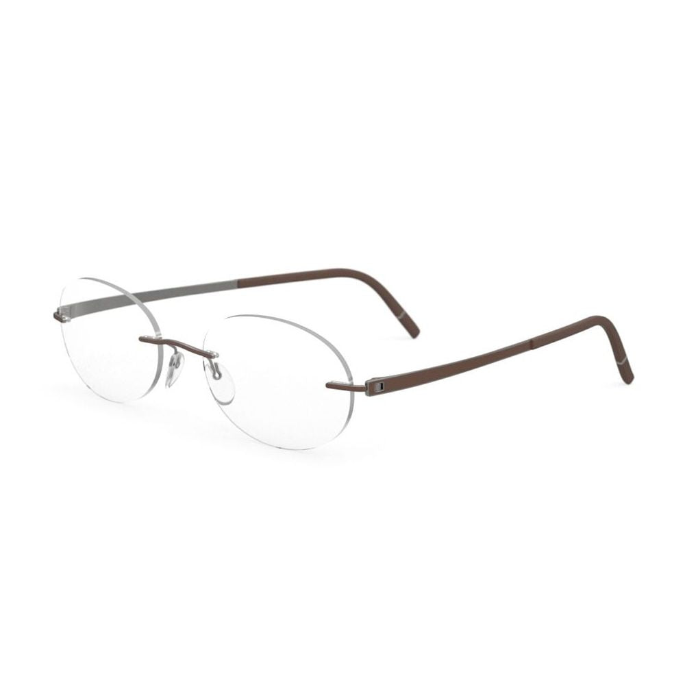 5529/Ga Rimless Oval Eyeglasses With Titanium Temples