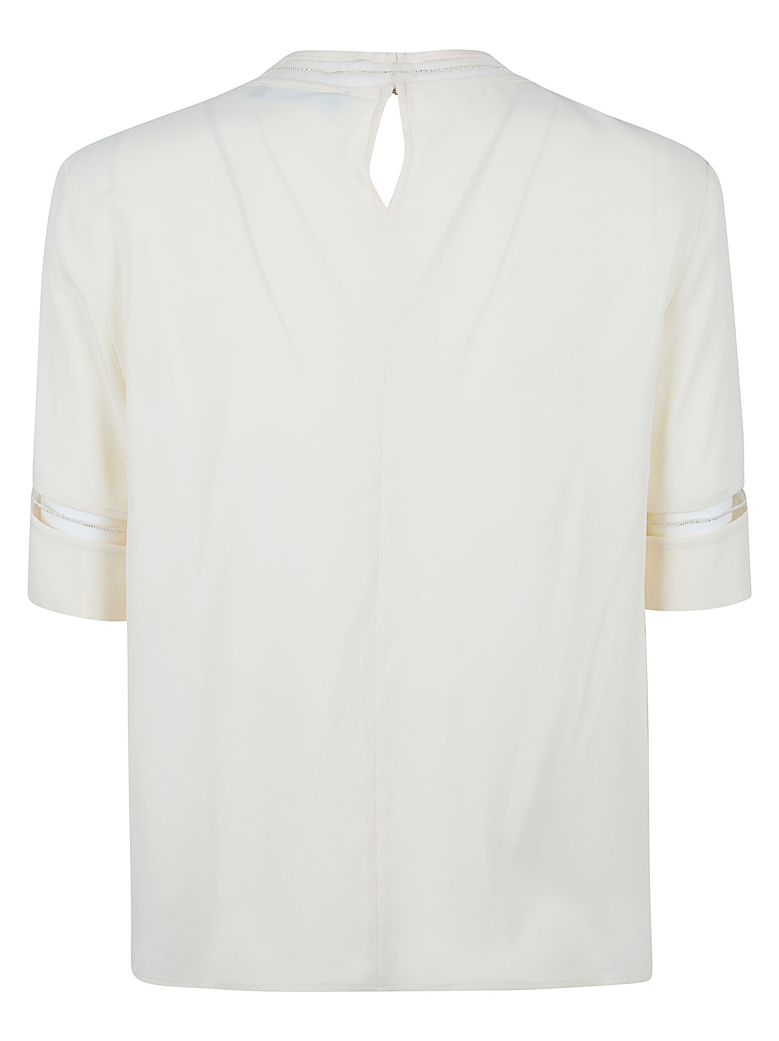 Short-Sleeved Top in Washed Crepe de Chine