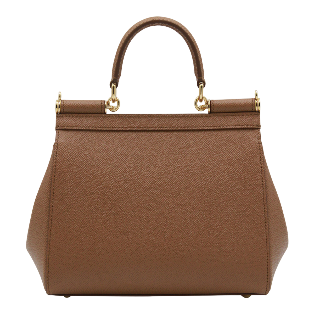 Trapezoidal Handbag with Gold-tone Hardware
