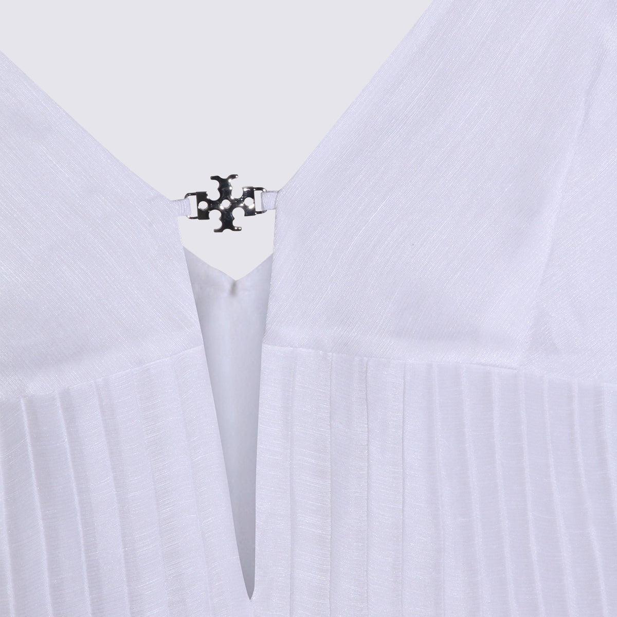 Crisp White Dress with Fitted Bodice
