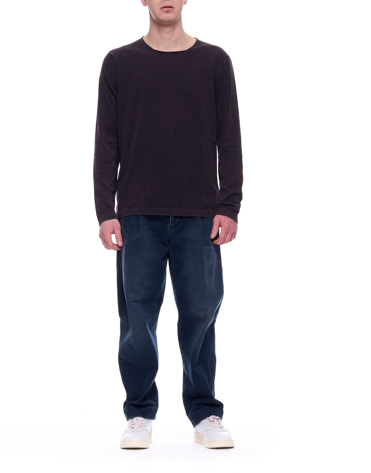 Dark Brown Lightweight Cotton Long Sleeve Top
