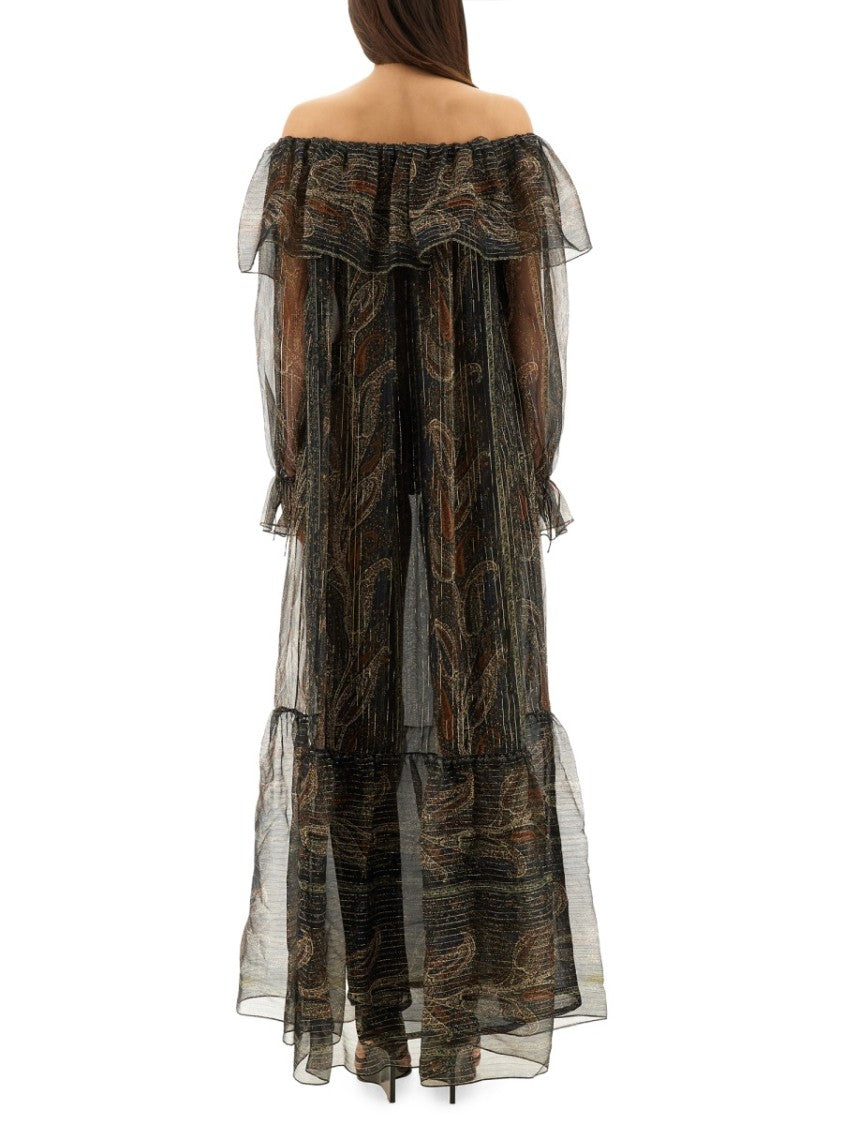 Silk Lurex Creponne Dress