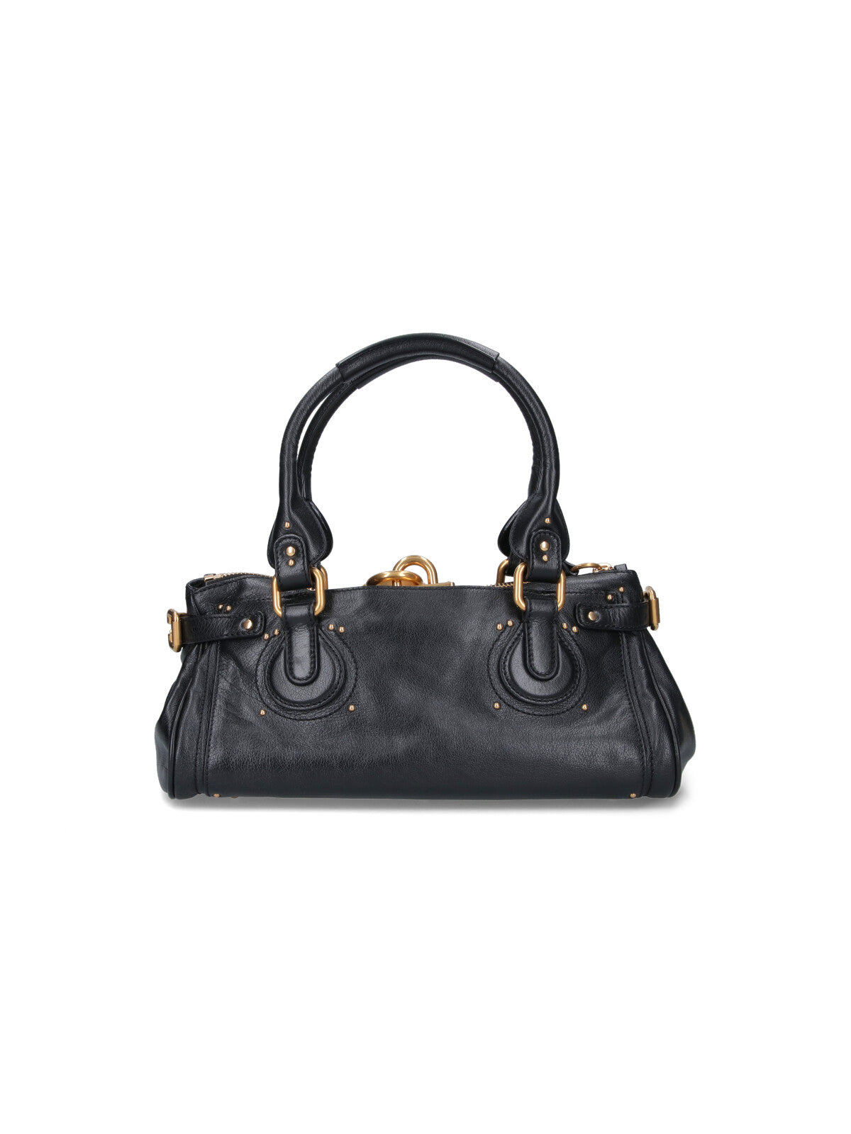 "Paddington" Shoulder Bag, In Black Buffalo Leather