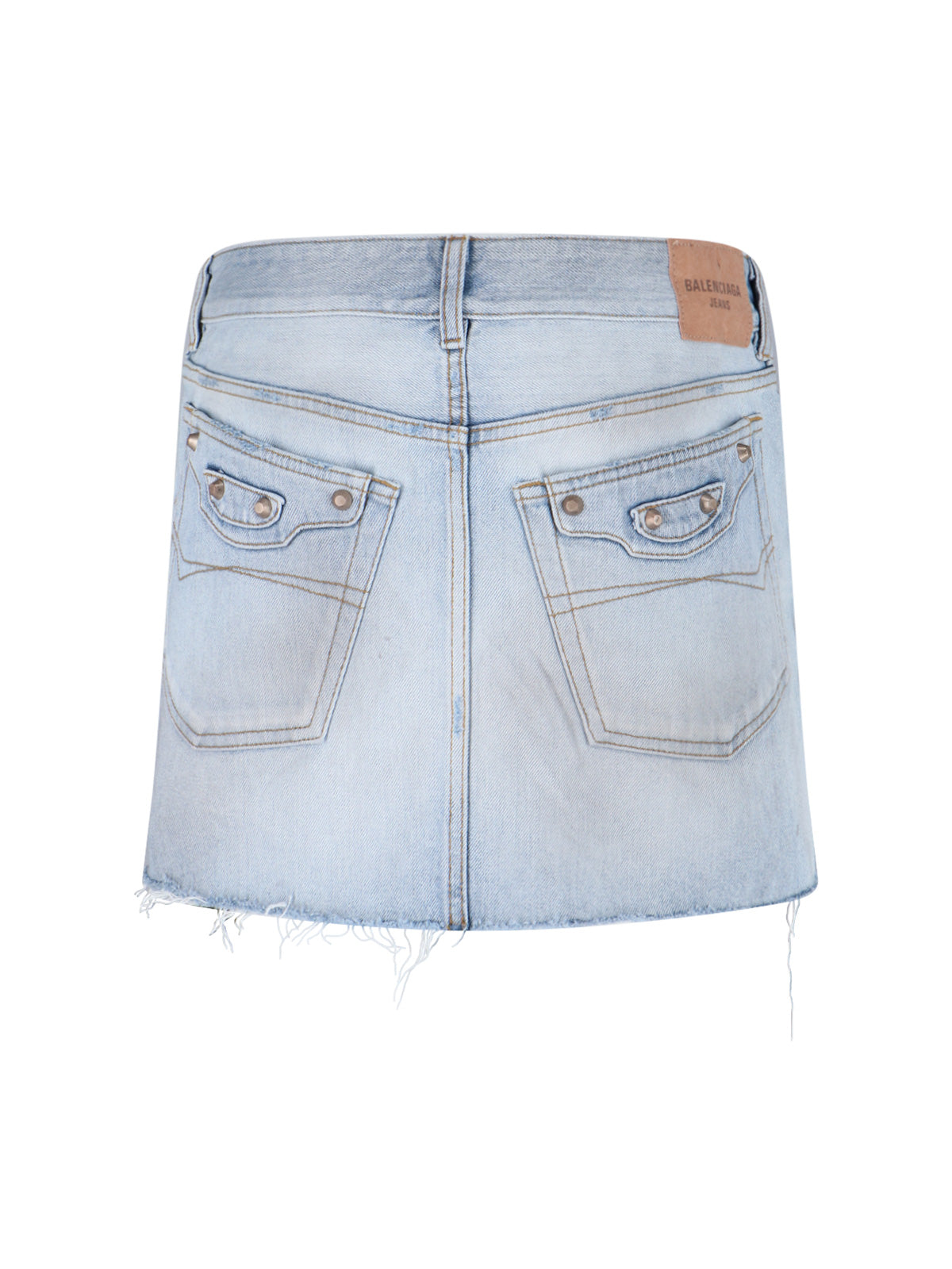 "Le City" Mini Skirt In Light Blue Cotton Denim