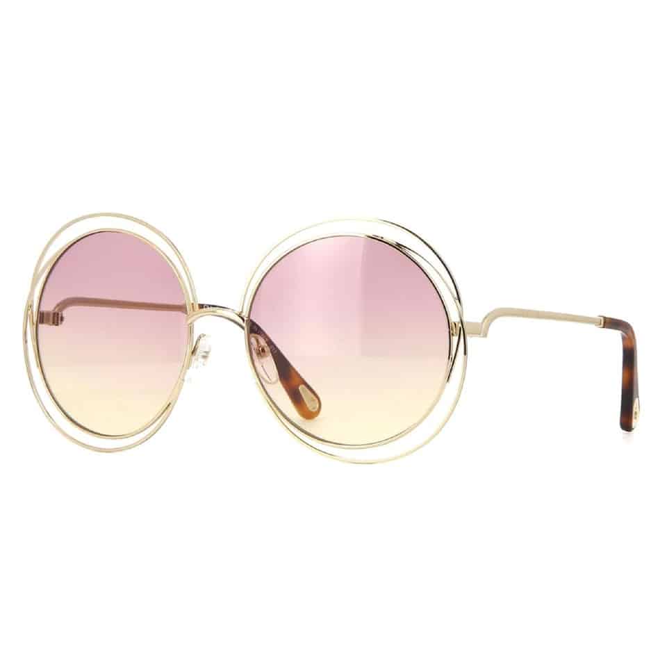 Gradient Tint Round Sunglasses With Tortoiseshell Temple Tips