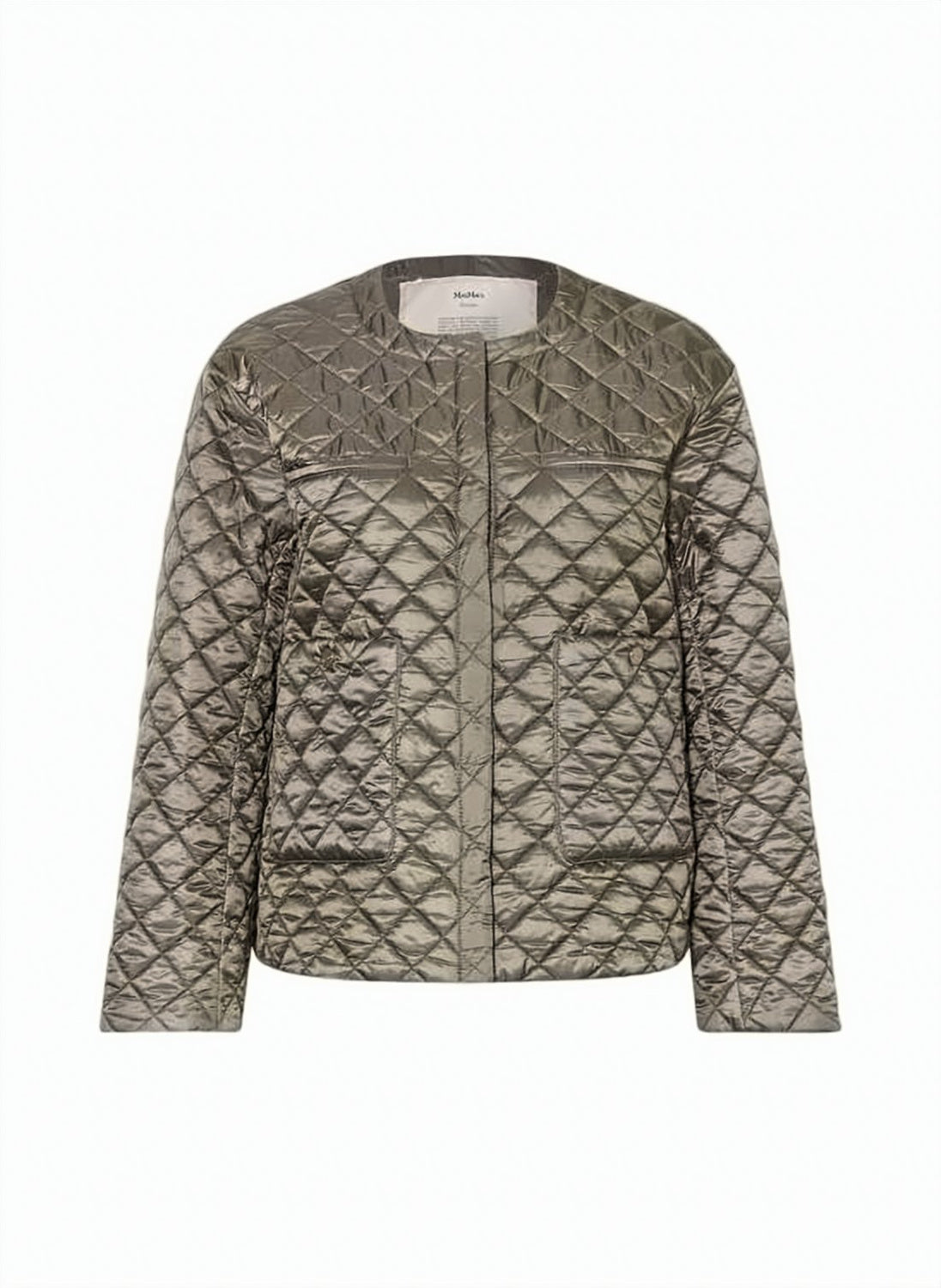 Quilted Brown Padded Jacket with Diamond Pattern