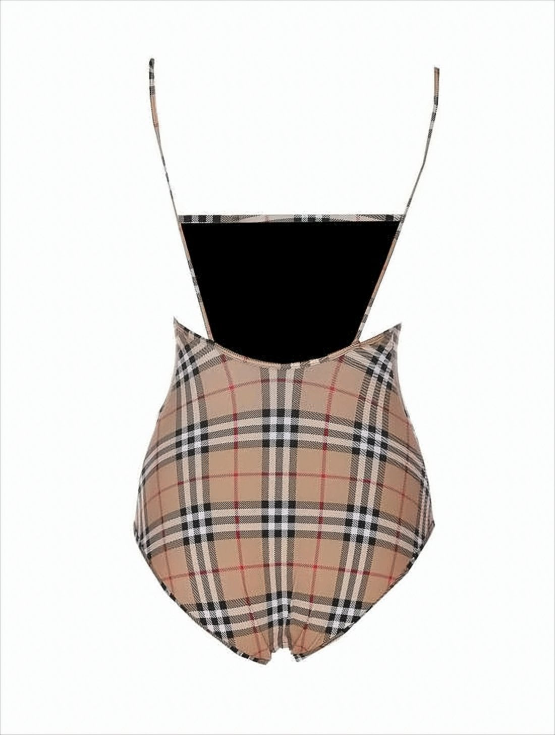 Vintage Check Pattern One-Piece Swimsuit