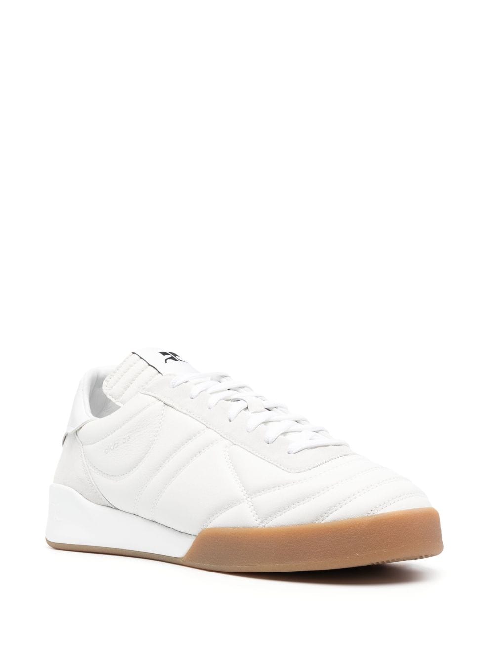 Panelled White Leather Low-Top Sneakers