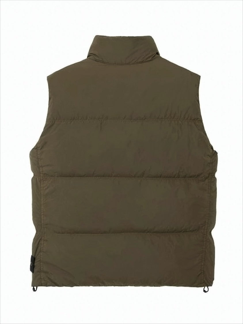 Padded Quilted Vest with High Collar