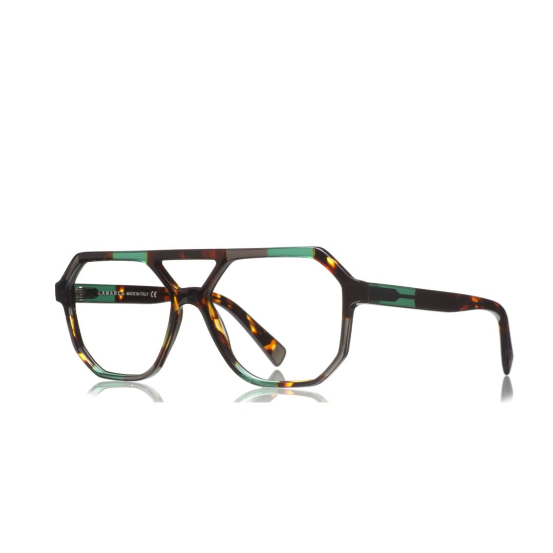Mosaico 164 Geometric Tortoiseshell and Green Acetate Sunglasses
