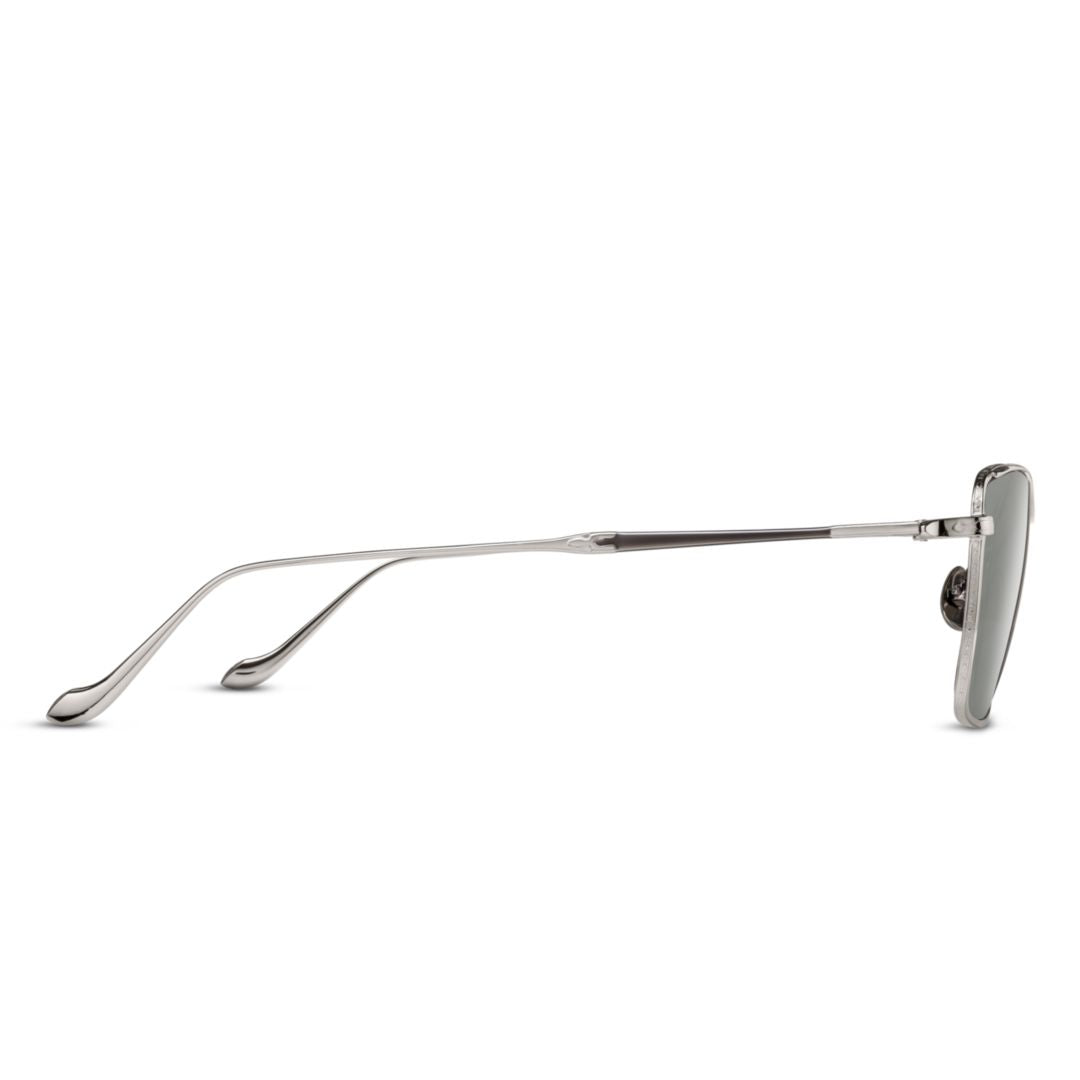 M3147.Sg Rectangular Metal Sunglasses with Curved Arms