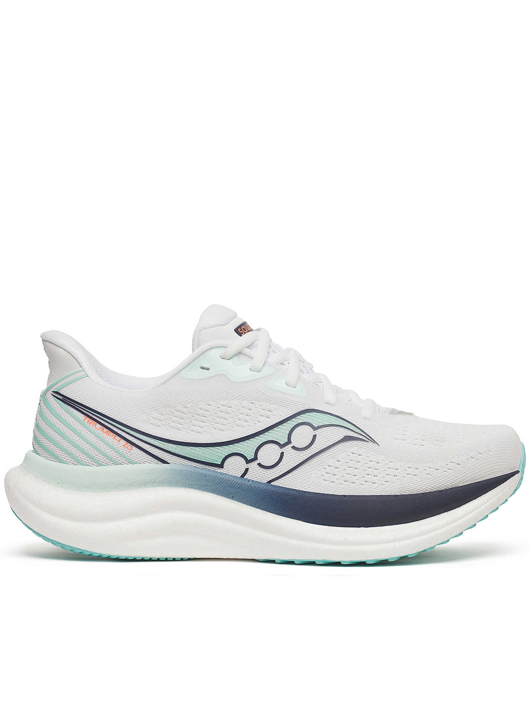 Dynamic White and Mint Running Sneakers