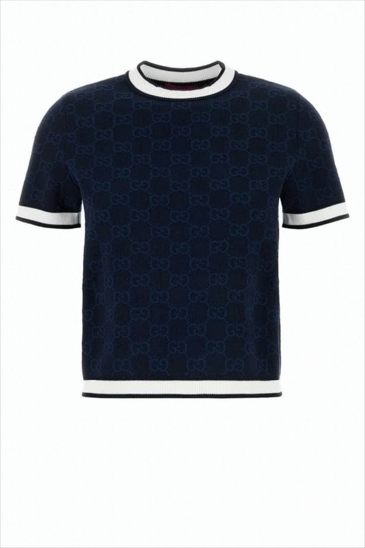Cropped Monogram Knit Sweater