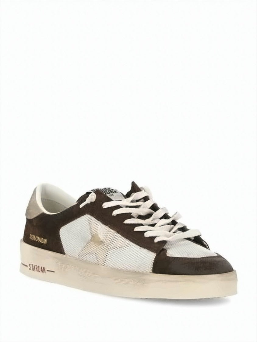 Low-Top Sneakers with Suede Overlays and Signature Star Emblem