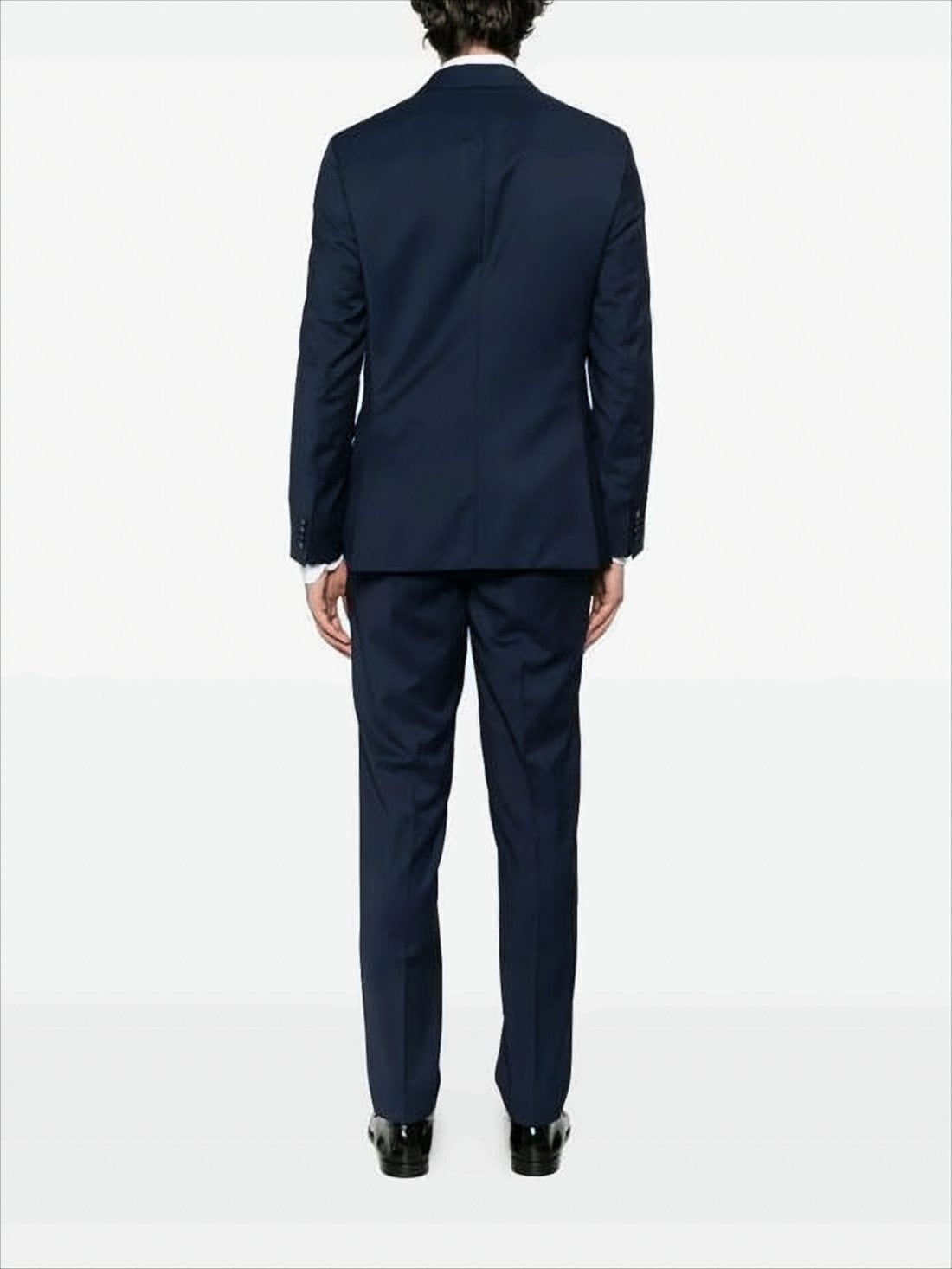 Tailored Blue Suit Jacket with Structured Silhouette