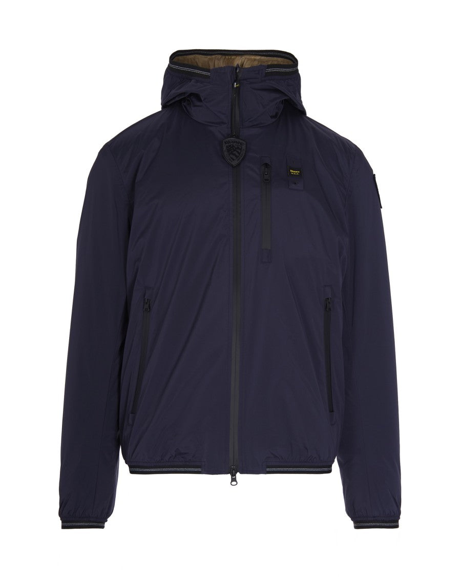 Blue Devon Jacket With Faux Fur Lining