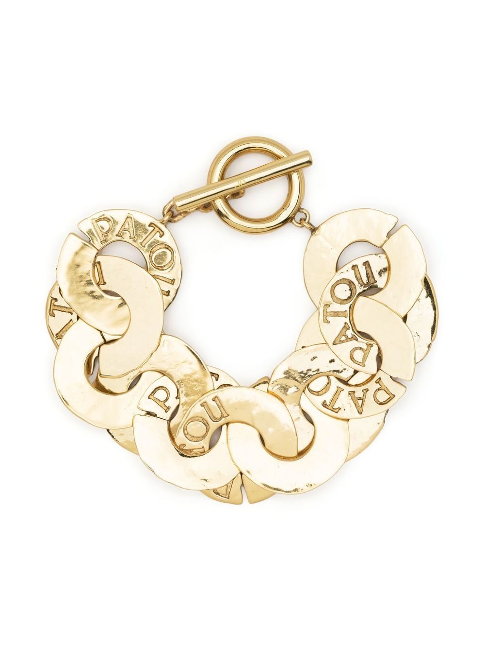 Hammered-Effect Gold-Plated Coin Bracelet