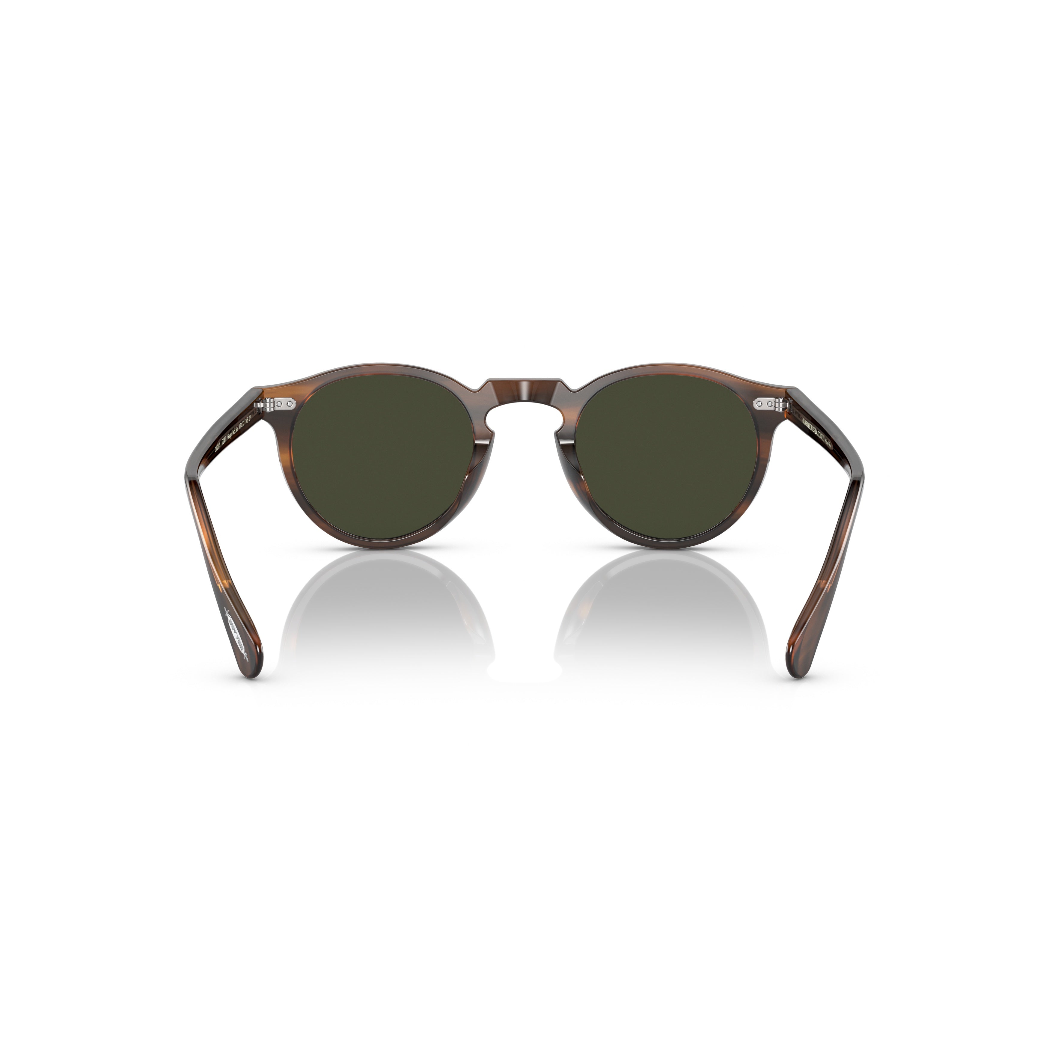 0ov5217s Tortoiseshell Acetate Round Sunglasses with Silver Accents