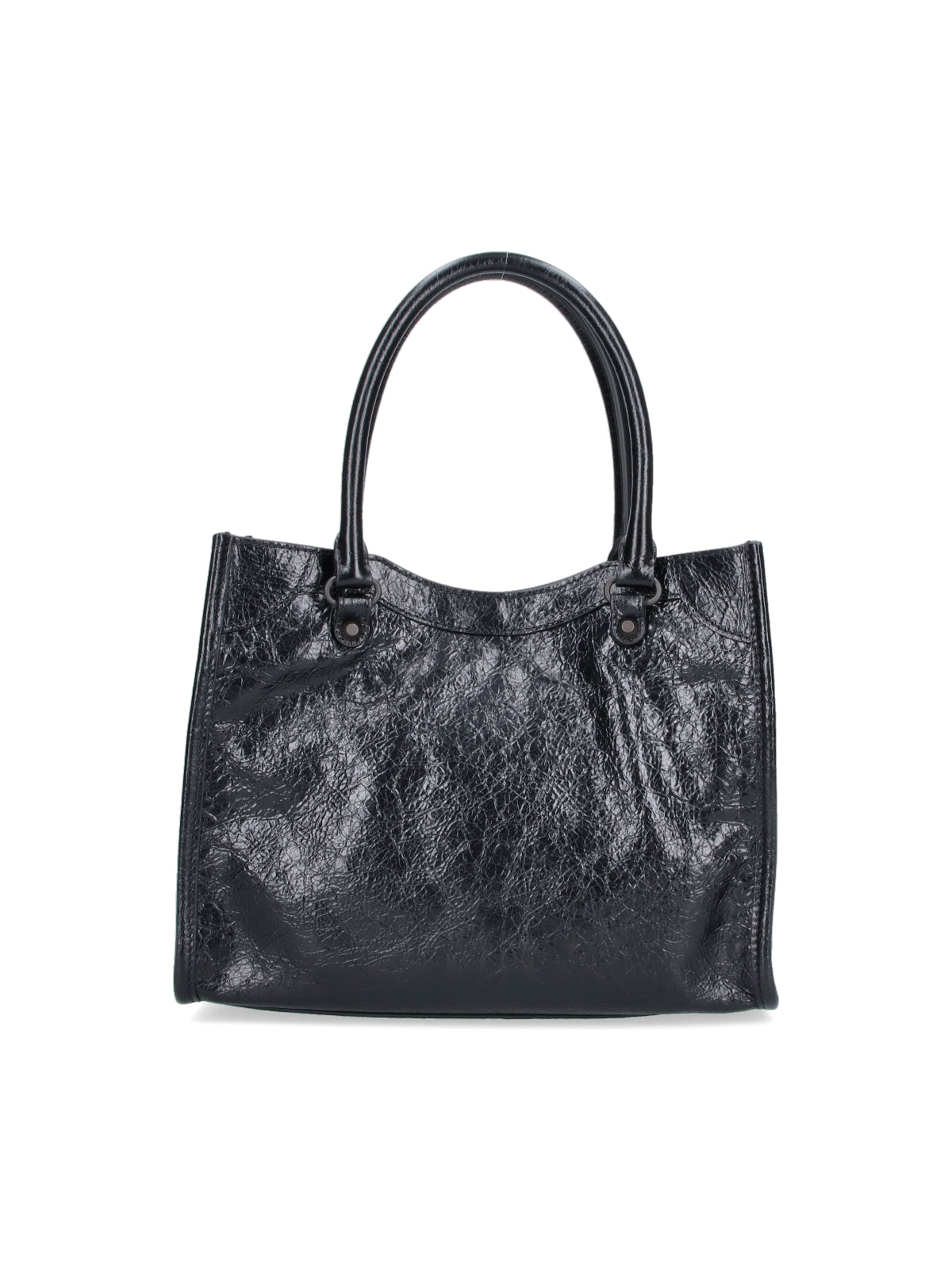 Black Rectangular Synthetic Leather Bag