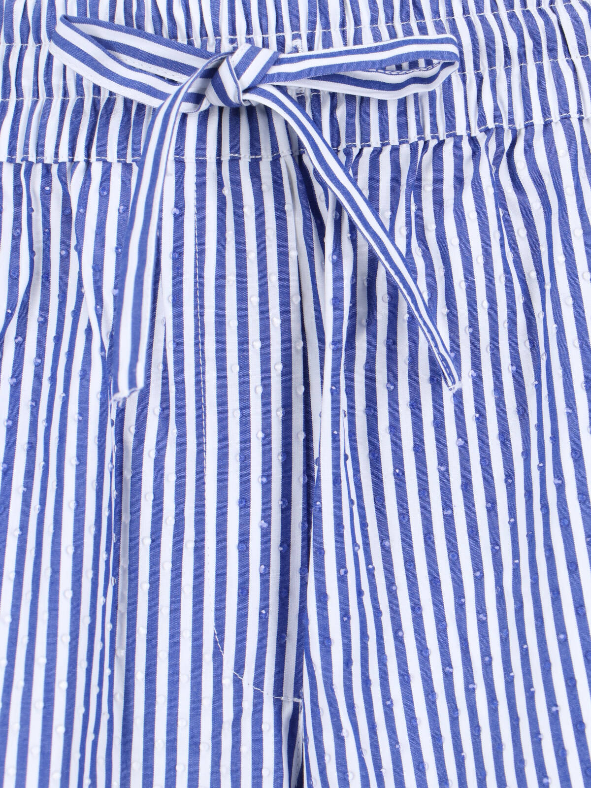 Mid-Rise Striped Cotton Pants