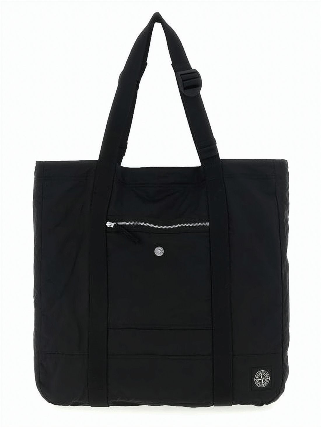 Rectangular Black Shoulder Bag with Dual Wide Straps