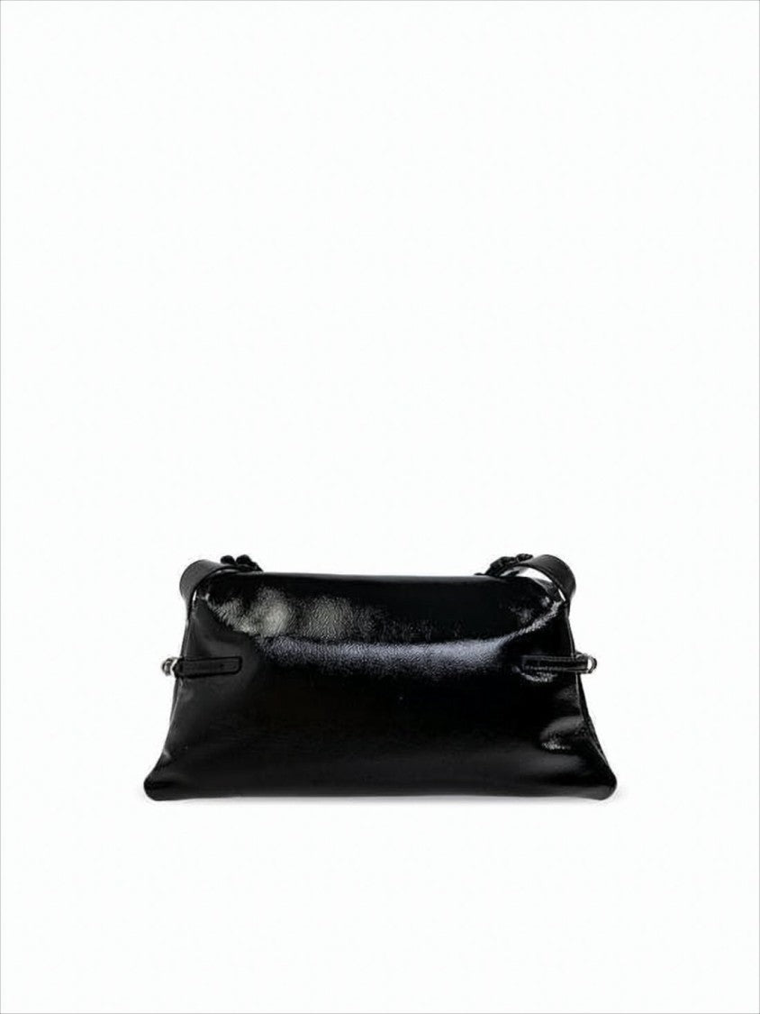 Calf Leather Shoulder Bag with Silver Hardware