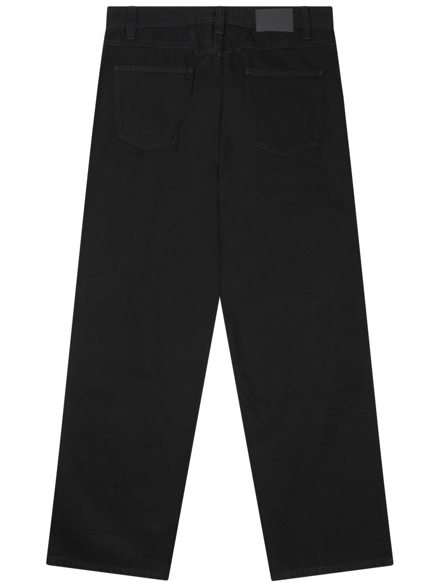 Wide-Leg Black Denim Jeans