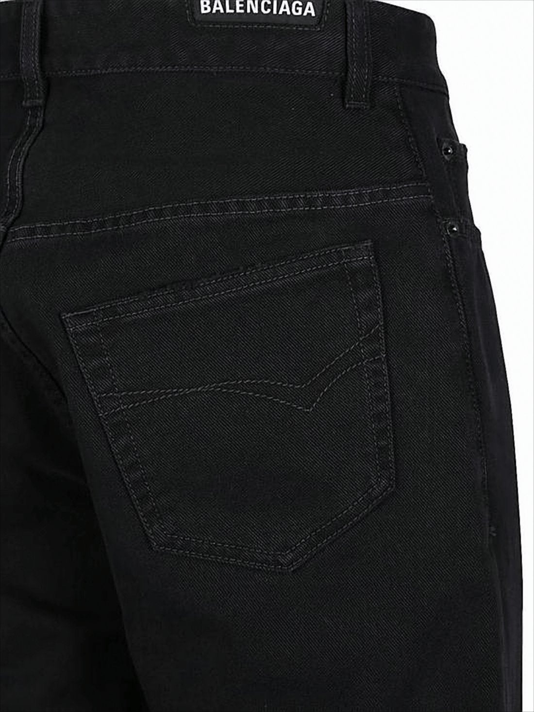 Straight-Leg Black Denim Pants