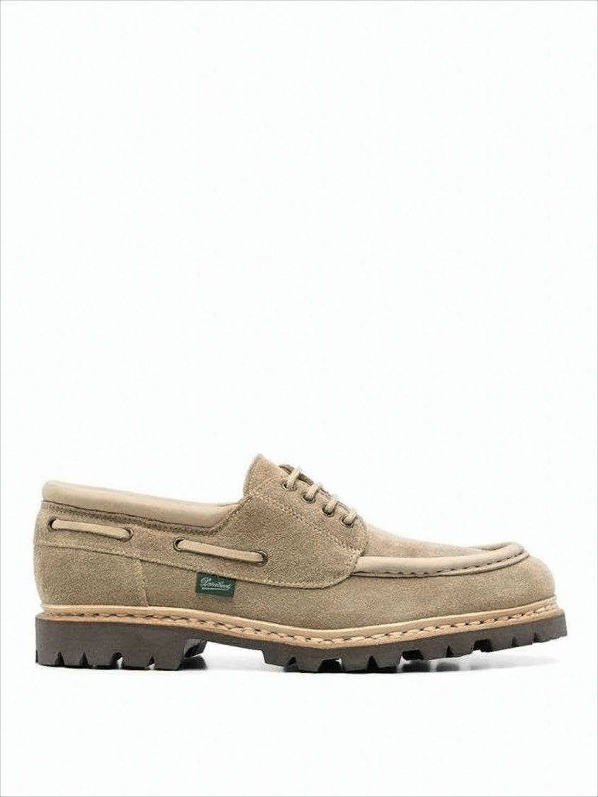 Suede Lace-Up Dress Shoes with Moc Toe Design